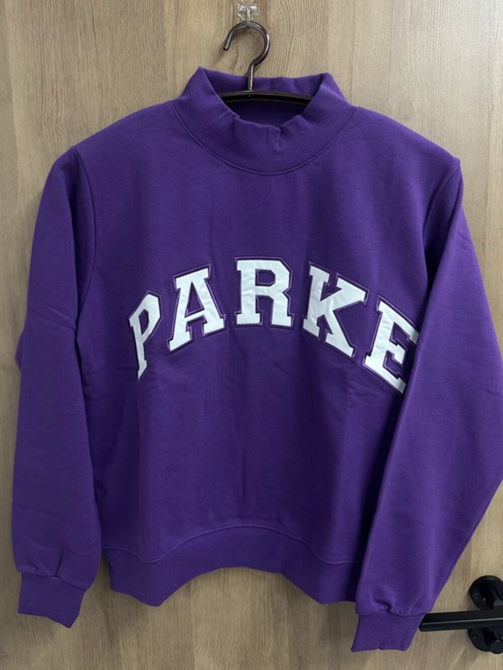 Parke Mock Neck Varsity Embroidered Cotton Sweatshirt
